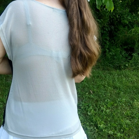 Retro Colorblock Oversized Lightweight Sheer Top - Picture 5 of 6